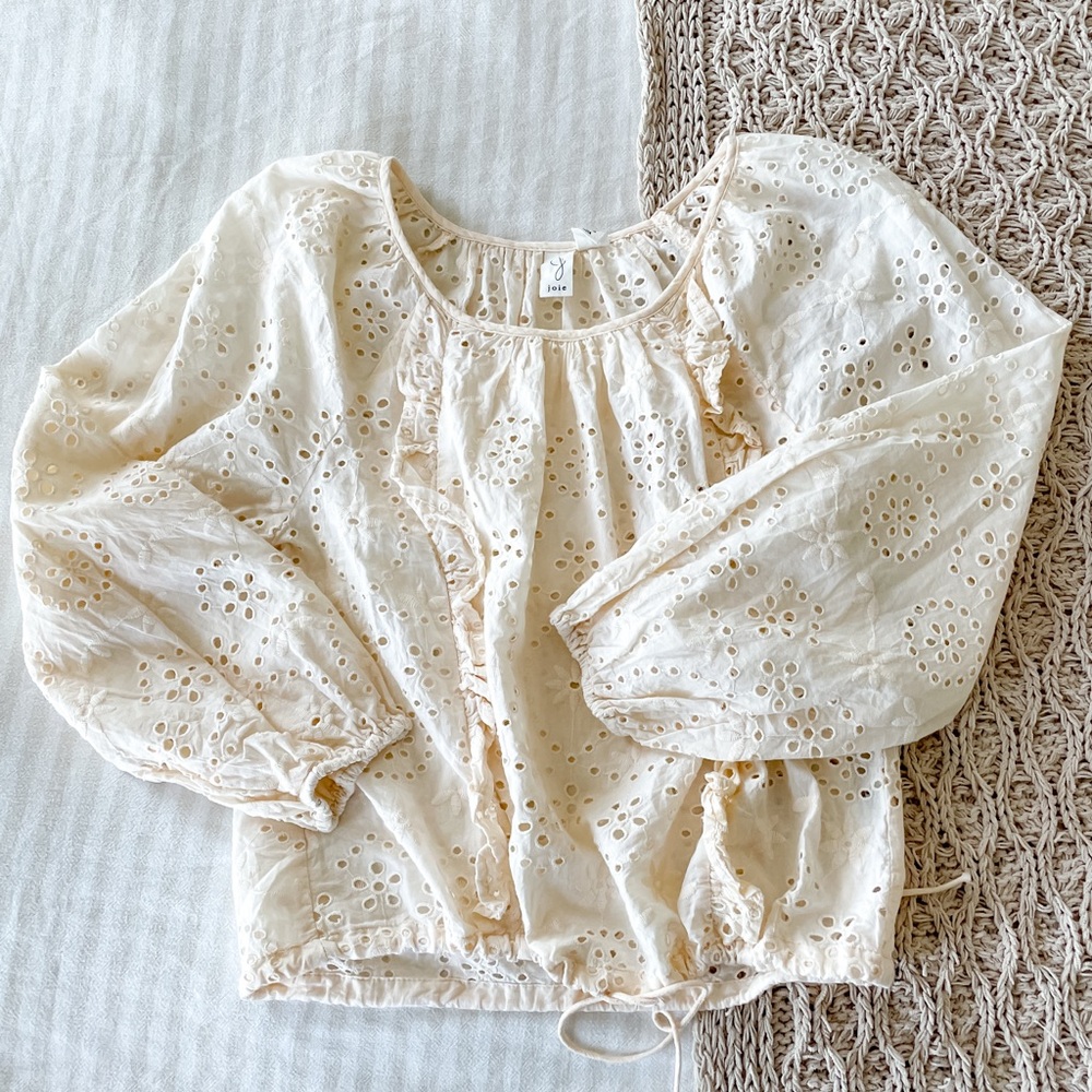 Joie Cream Eyelet Blouse